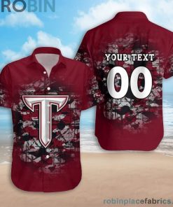 Custom Name & Number Troy Trojans Camouflage Vintage Casual Button Down Shirts