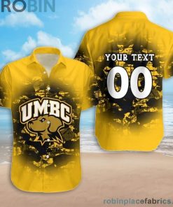 Custom Name & Number UMBC Retrievers Camouflage Vintage Casual Button Down Shirts