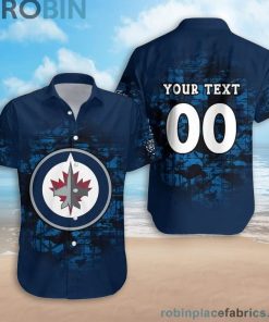 Custom Name & Number Winnipeg Jets Camouflage Vintage Casual Button Down Shirts