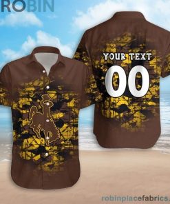 Custom Name & Number Wyoming Cowboys Camouflage Vintage Casual Button Down Shirts