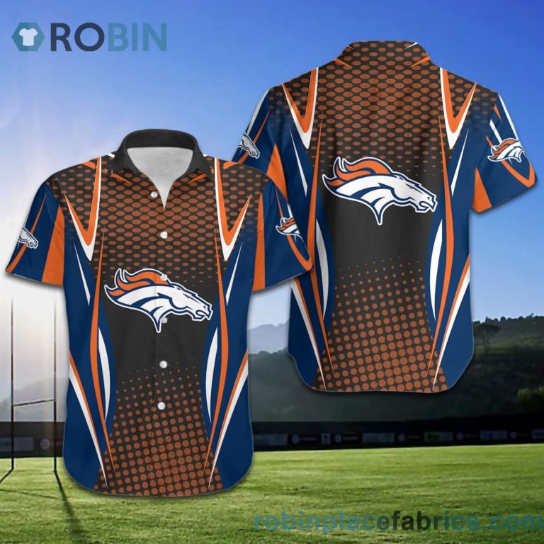 Denver Broncos NFL American Football Short Sleeve Button Down Hawaiian Shirt