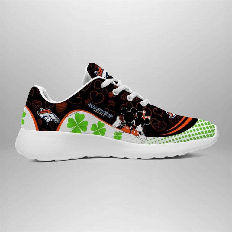 Denver Broncos Running Shoes Mickey Four Leaf Clovers