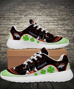 Denver Broncos Running Shoes Mickey Four Leaf Clovers