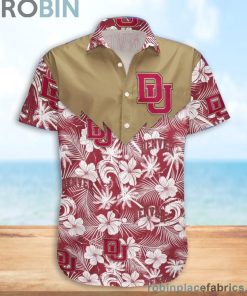Denver Pioneers NCAA Tropical Seamless Casual Button Down Shirts