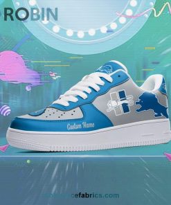 Detroit Lions Mascot Logo NFL Custom Name Air Force 1 AF1 Shoes