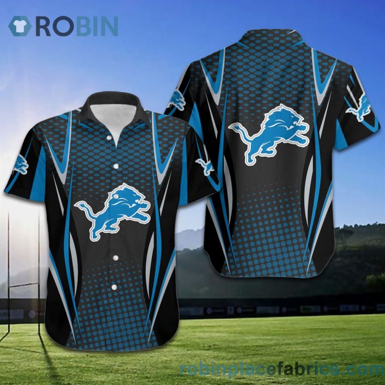 Detroit Lions NFL American Football Short Sleeve Button Down Hawaiian Shirt