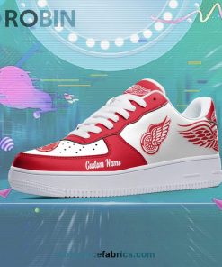 Detroit Red Wings Mascot Logo NHL Custom Name Air Force 1 AF1 Shoes