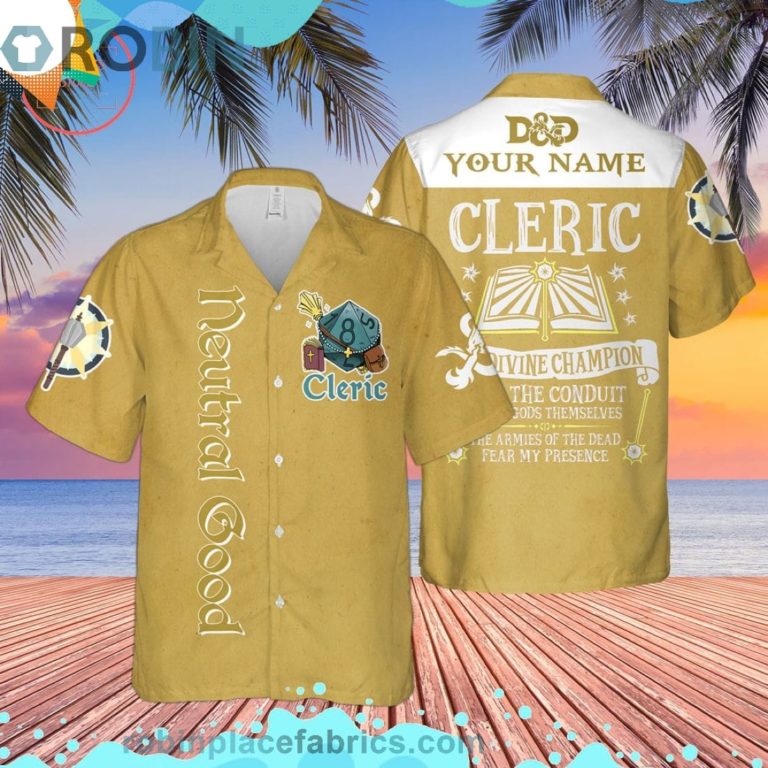Dnd Neutral Good Cleric Custom Short Sleeve Button Down Hawaiian Shirt