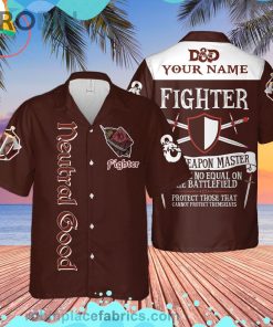 Dnd Neutral Good Fighter Custom Short Sleeve Button Down Hawaiian Shirt