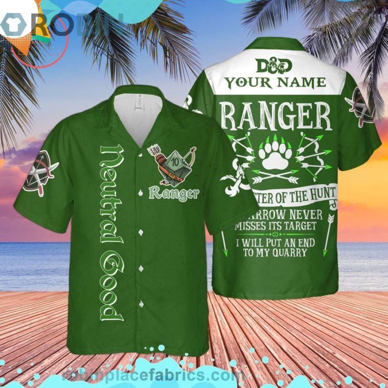 Dnd Neutral Good Ranger Custom Short Sleeve Button Down Hawaiian Shirt