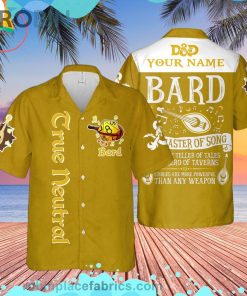 Dnd True Neutral Bard Custom Short Sleeve Button Down Hawaiian Shirt