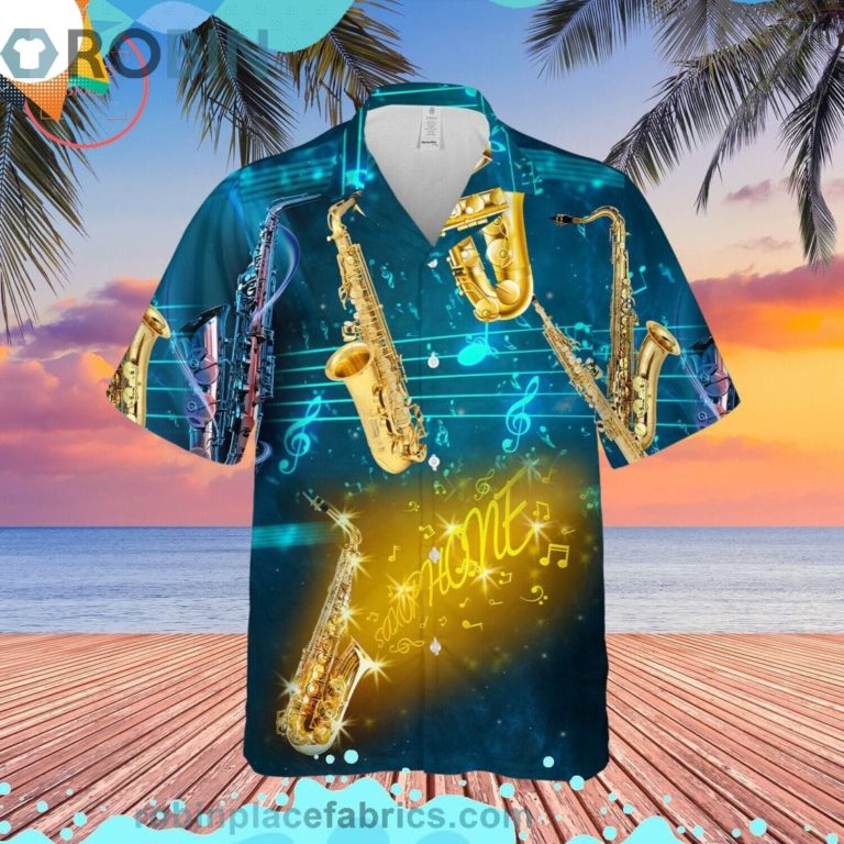 Don’t Play The Saxophone Let It Play You Short Sleeve Button Down Hawaiian Shirt