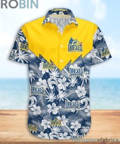 Drexel Dragons NCAA Tropical Seamless Casual Button Down Shirts