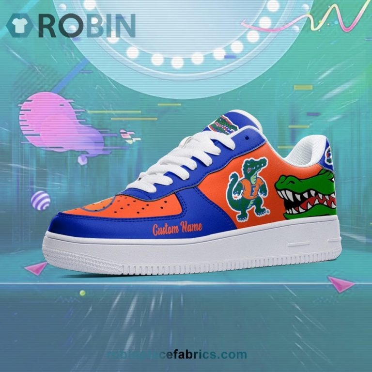 Florida Gators Mascot Logo NCAA Custom Name Air Force 1 AF1 Shoes
