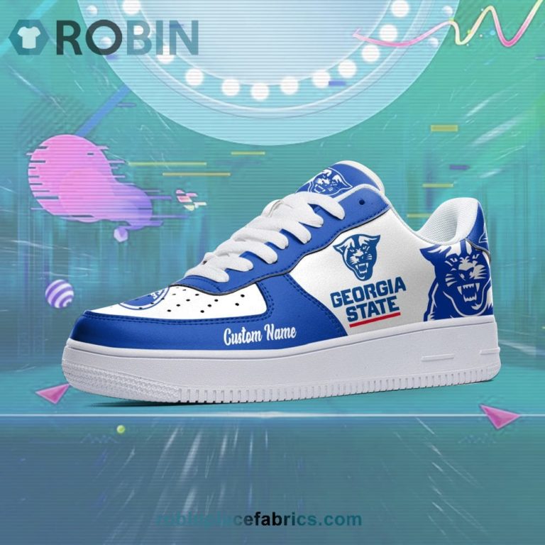 Georgia State Panthers Mascot Logo NCAA Custom Name Air Force 1 AF1 Shoes