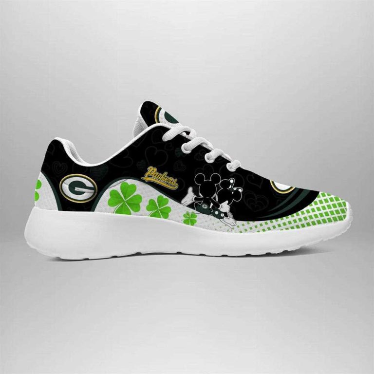 Green Bay Packers Running Shoes Mickey Four Leaf Clovers