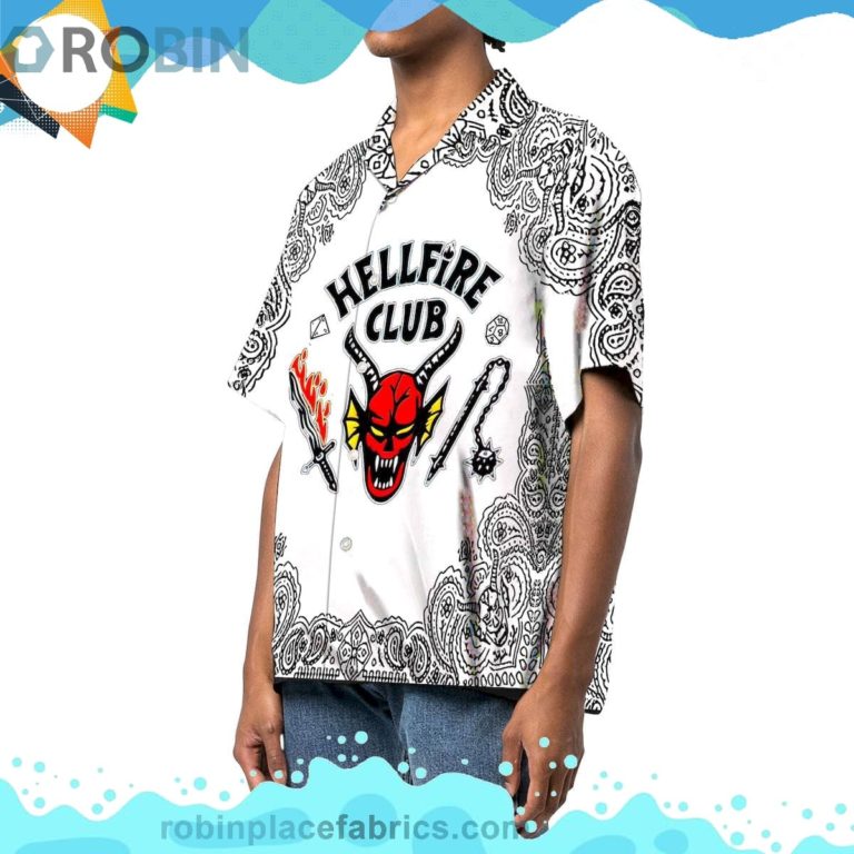 Hellfire Club Short Sleeve Button Down Hawaiian Shirt