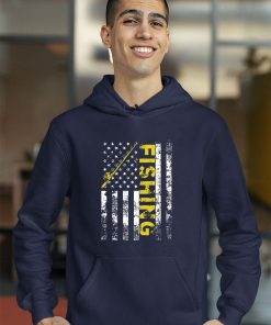 American Flag Fishing Rod USA Patriotic Shirt