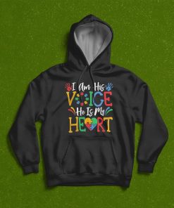 Autism I Am His Voice He Is My Heart Autism Awareness Month T-Shirt, Hoodie, Sweatshirt
