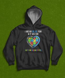 Autism Sister Siblings Shirts Autism Awareness Heart Puzzle T-Shirt, Hoodie, Sweatshirt