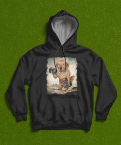Golden Retriever Dog Muscle Training Weightlifting Dumbbell T-Shirt, Hoodie