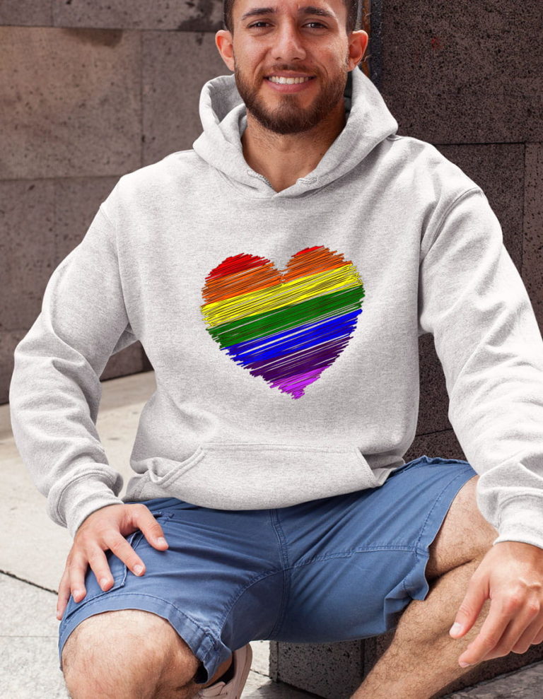 Pride Flag I love LGBT Rainbow Colored Heart Shirt
