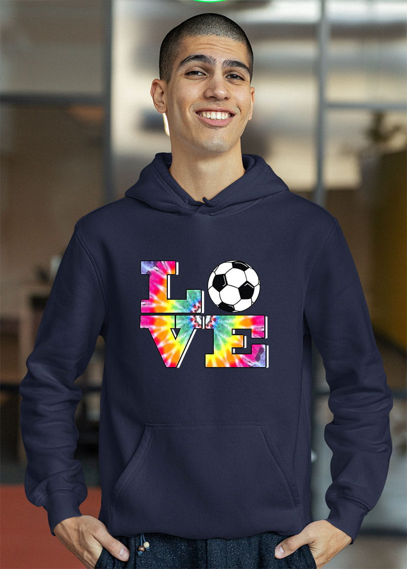 Soccer Tie Dye LOVE Multi Color Shirt - RobinPlaceFabrics
