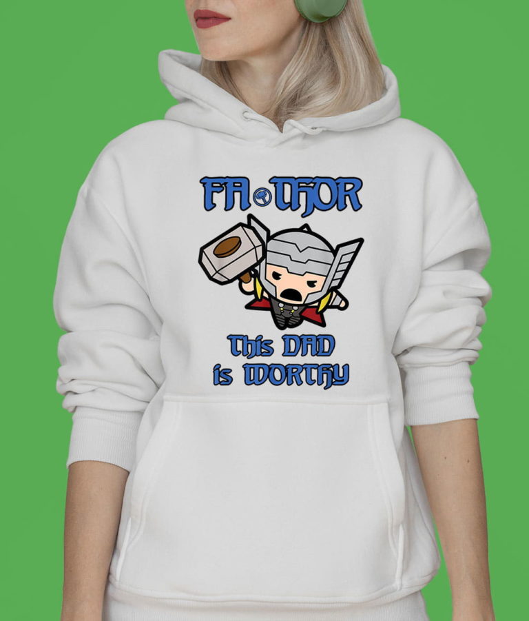 Marvel Fat Thor Kawaii Thor This Dad Is Worthy Father’s Days T-Shirt, Hoodie, Sweatshirt