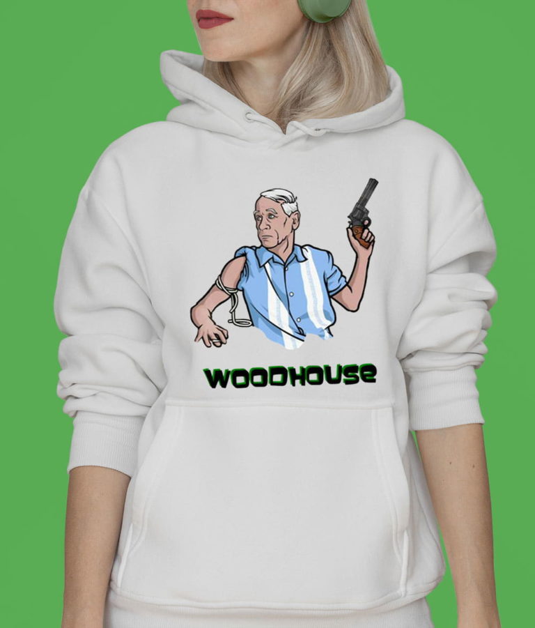 Strap On His Arm And Gun In Hand Typical Woodhouse Archer Tv Show T-Shirt, Hoodie, Sweatshirt