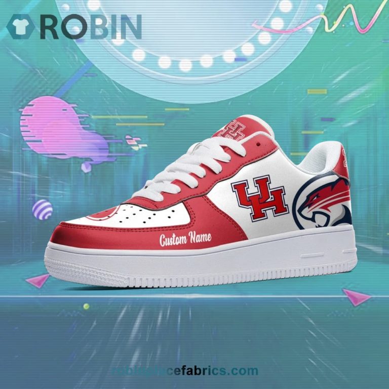 Houston Cougars Mascot Logo NCAA Custom Name Air Force 1 AF1 Shoes