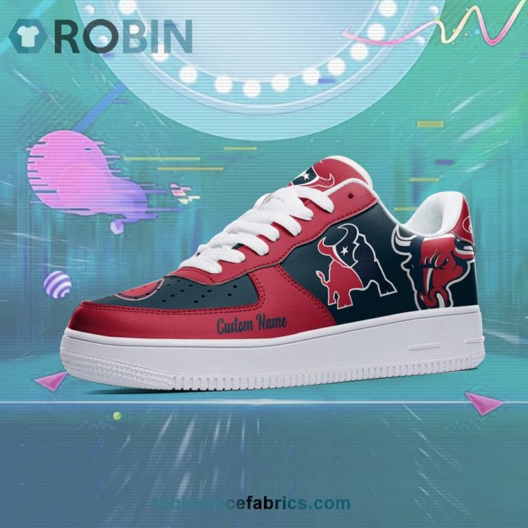 Houston Texans Mascot Logo NFL Custom Name Air Force 1 AF1 Shoes