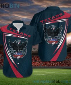 Houston Texans NFL Skull American Football Short Sleeve Button Down Hawaiian Shirt