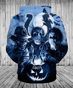 Indianapolis Colts Hoodies All Over Print Halloween Horror Night Sweatshirt Pullover