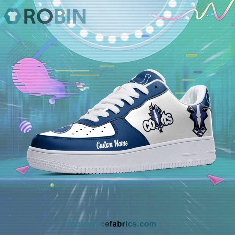 Indianapolis Colts Mascot Logo NFL Custom Name Air Force 1 AF1 Shoes