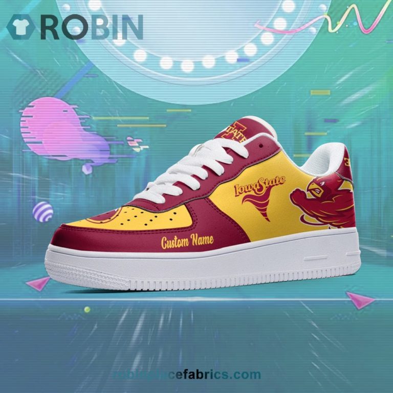 Iowa State Cyclones Mascot Logo NCAA Custom Name Air Force 1 AF1 Shoes