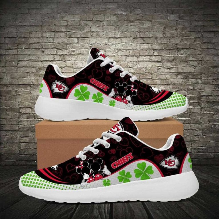 Kansas City Chiefs Running Shoes Mickey Four Leaf Clovers