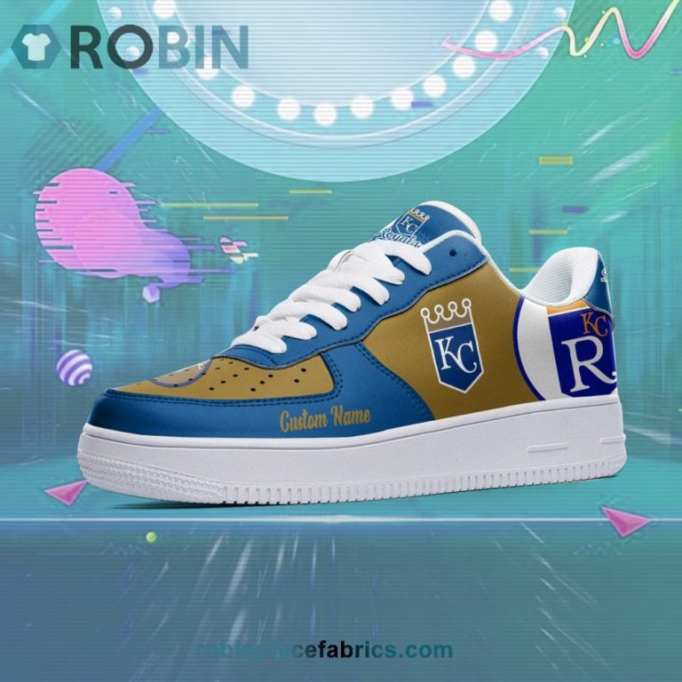 Kansas City Royals Mascot Logo MLB Custom Name Air Force 1 AF1 Shoes
