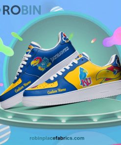 Kansas Jayhawks Mascot Logo NCAA Custom Name Air Force 1 AF1 Shoes Kansas Jayhawks Mascot Logo NCAA Custom Name Air Force 1 AF1 Shoes