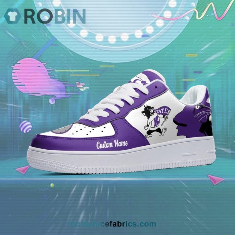 Kansas State Wildcats Mascot Logo NCAA Custom Name Air Force 1 AF1 Shoes