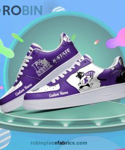 Kansas State Wildcats Mascot Logo NCAA Custom Name Air Force 1 AF1 Shoes