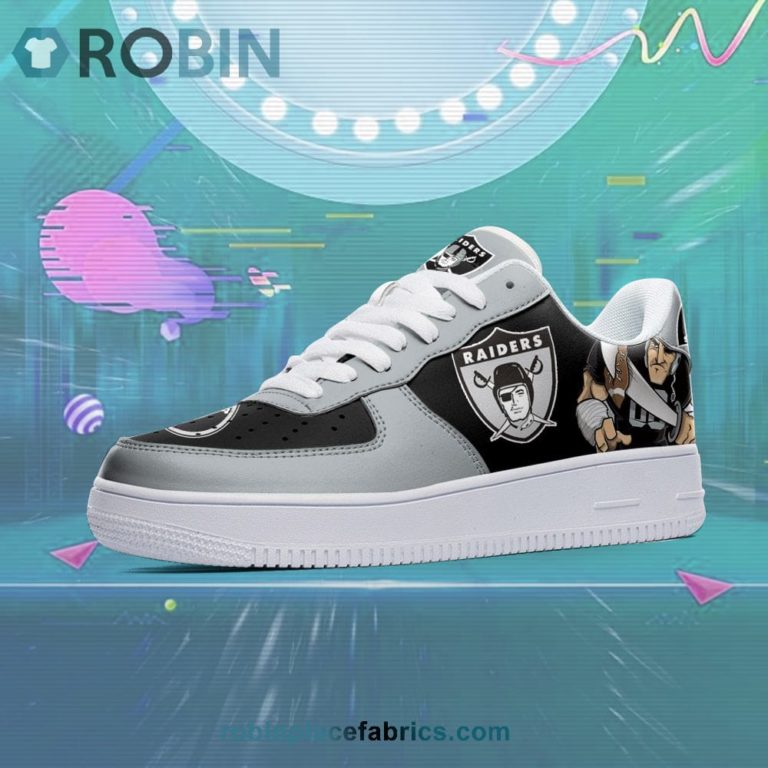 Las Vegas Raiders Mascot Logo NFL Custom Name Air Force 1 AF1 Shoes