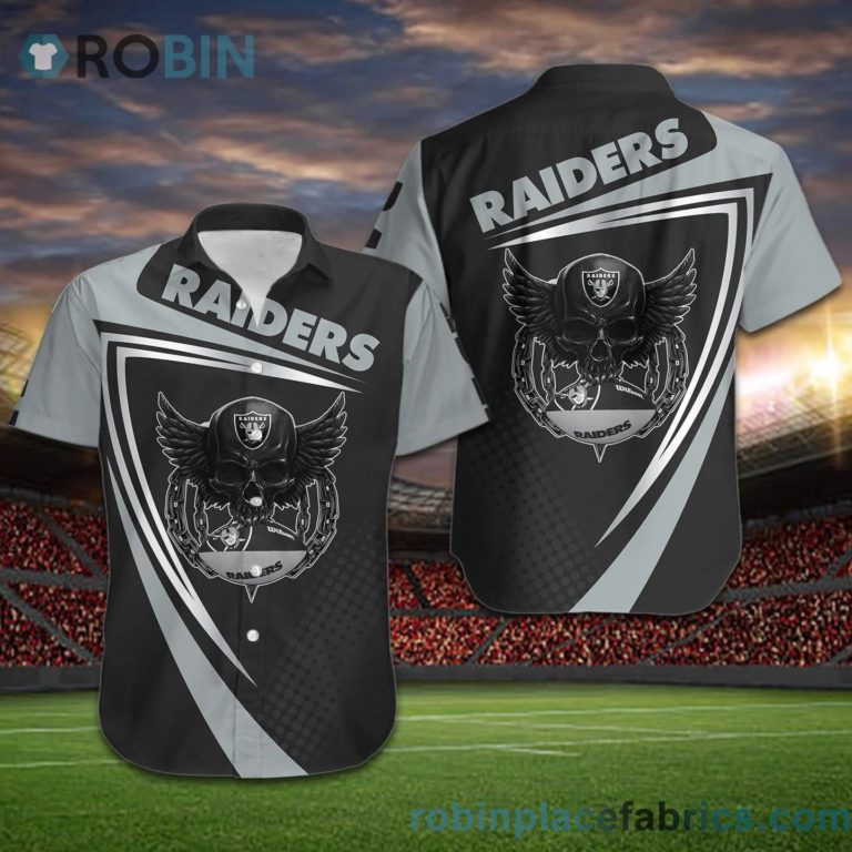Las Vegas Raiders NFL Skull American Football Short Sleeve Button Down Hawaiian Shirt