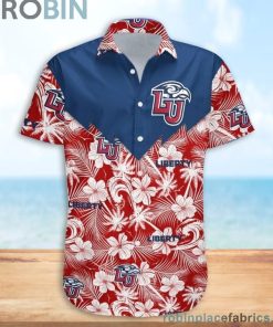 Liberty Flames NCAA Tropical Seamless Casual Button Down Shirts