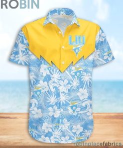 LIU Sharks NCAA Tropical Seamless Casual Button Down Shirts