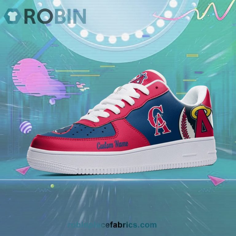 Los Angeles Angels Mascot Logo MLB Custom Name Air Force 1 AF1 Shoes