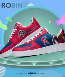 Los Angeles Angels Mascot Logo MLB Custom Name Air Force 1 AF1 Shoes
