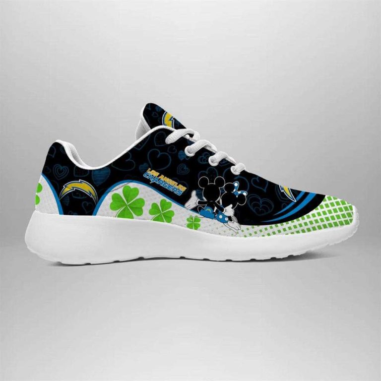 Los Angeles Chargers Running Shoes Mickey Four Leaf Clovers