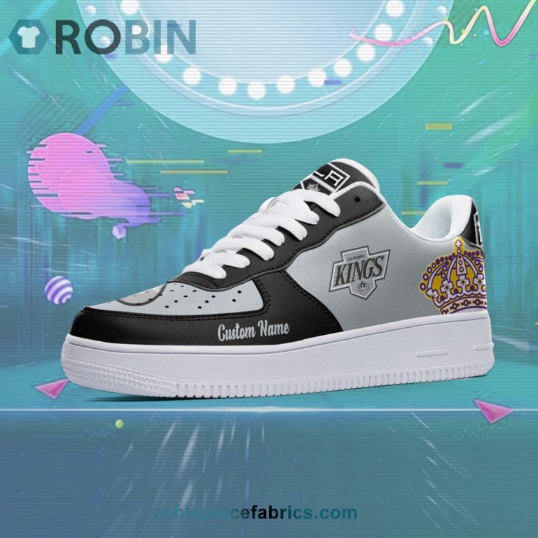 Los Angeles Kings Mascot Logo NHL Custom Name Air Force 1 AF1 Shoes