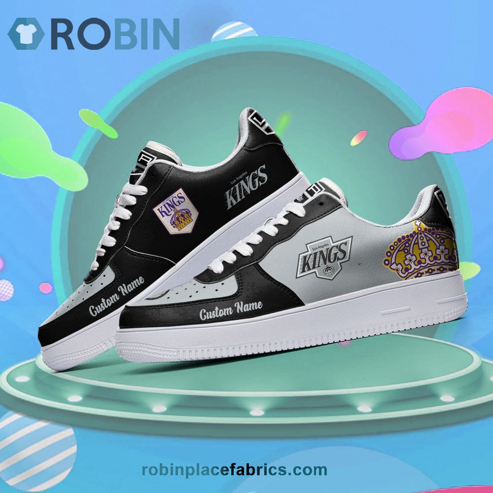 Los Angeles Kings Mascot Logo NHL Custom Name Air Force 1 AF1 Shoes ...