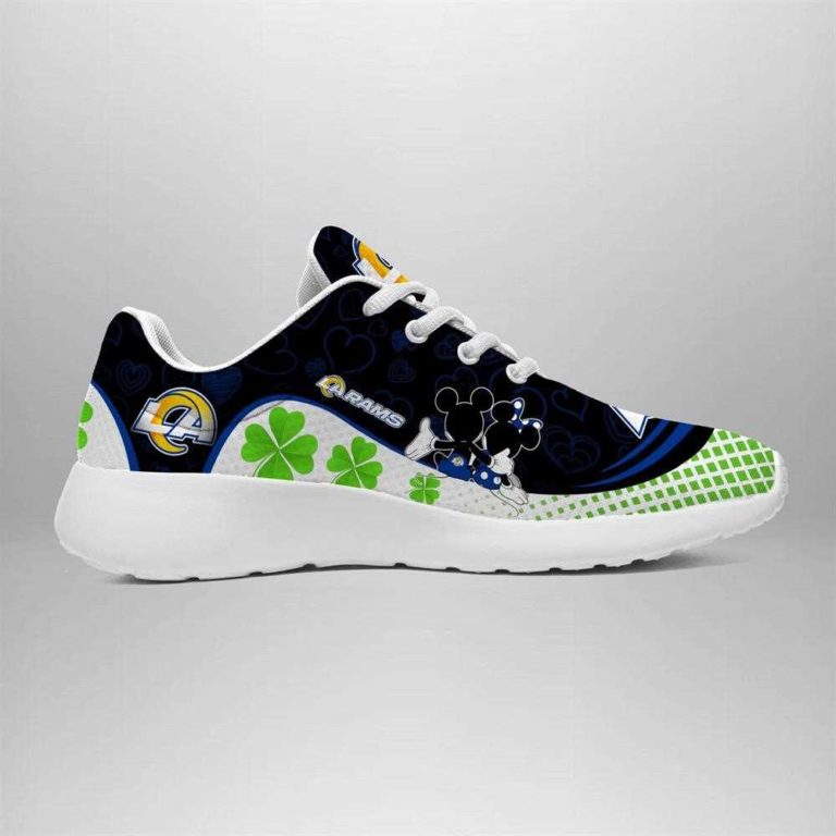 Los Angeles Rams Running Shoes Mickey Four Leaf Clovers